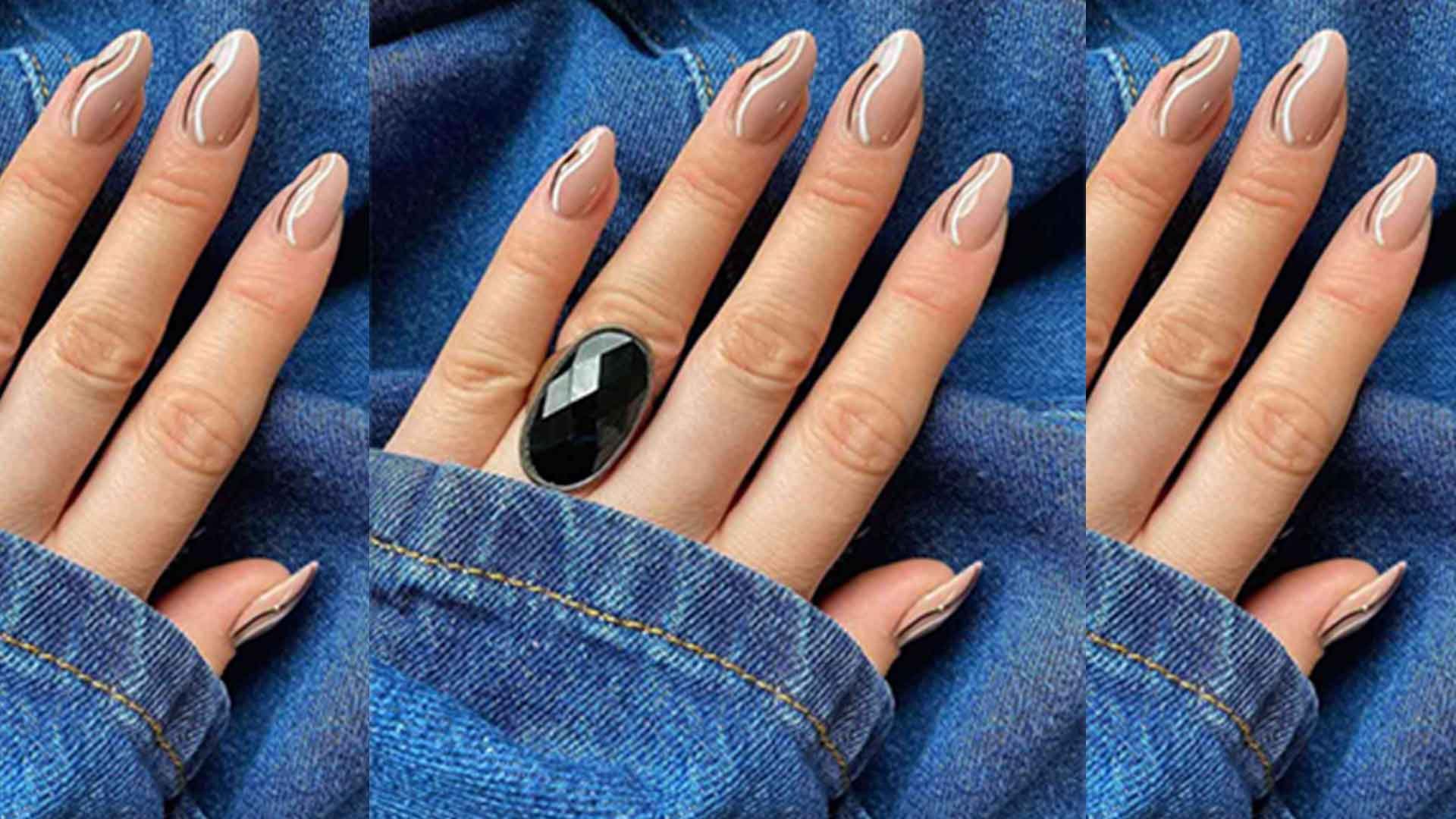 2. Black and Nude French Tip Nails - wide 2