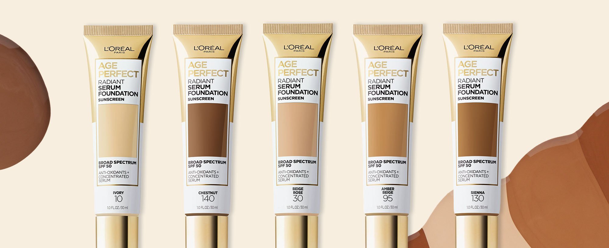 Age Perfect Serum Foundation Swatches