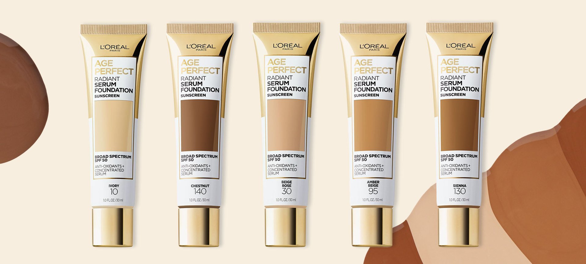 Age Perfect Serum Foundation Swatches