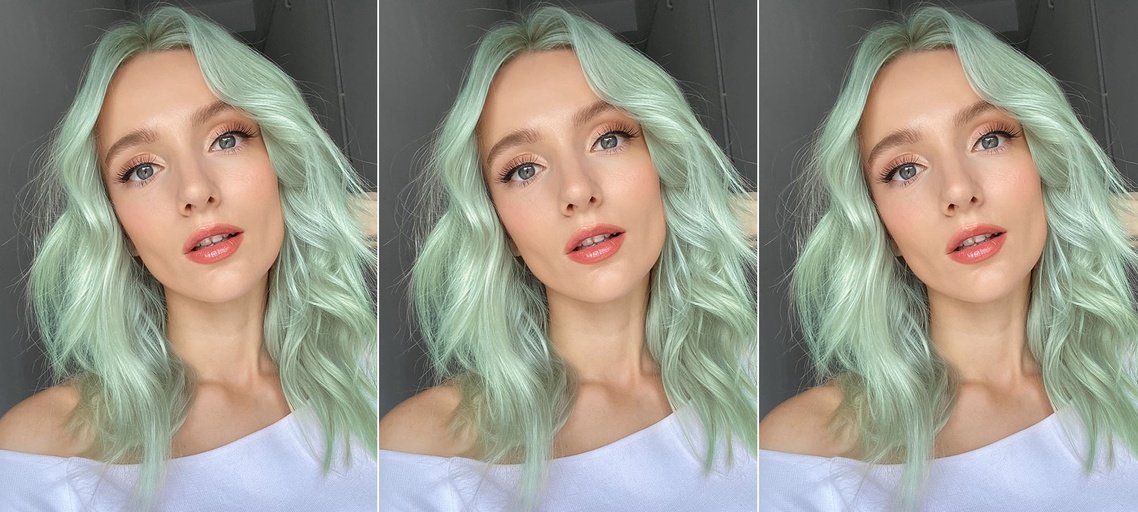 Pastel mint green hair