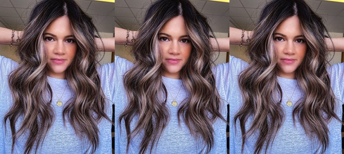 Adding dark highlights to blonde shop hair