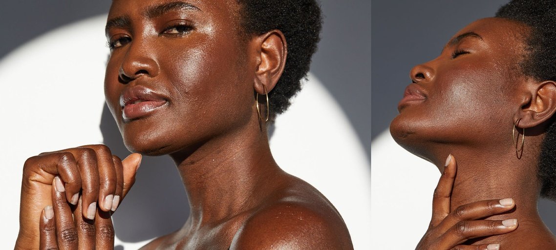 Skin Care Products On Decolletage