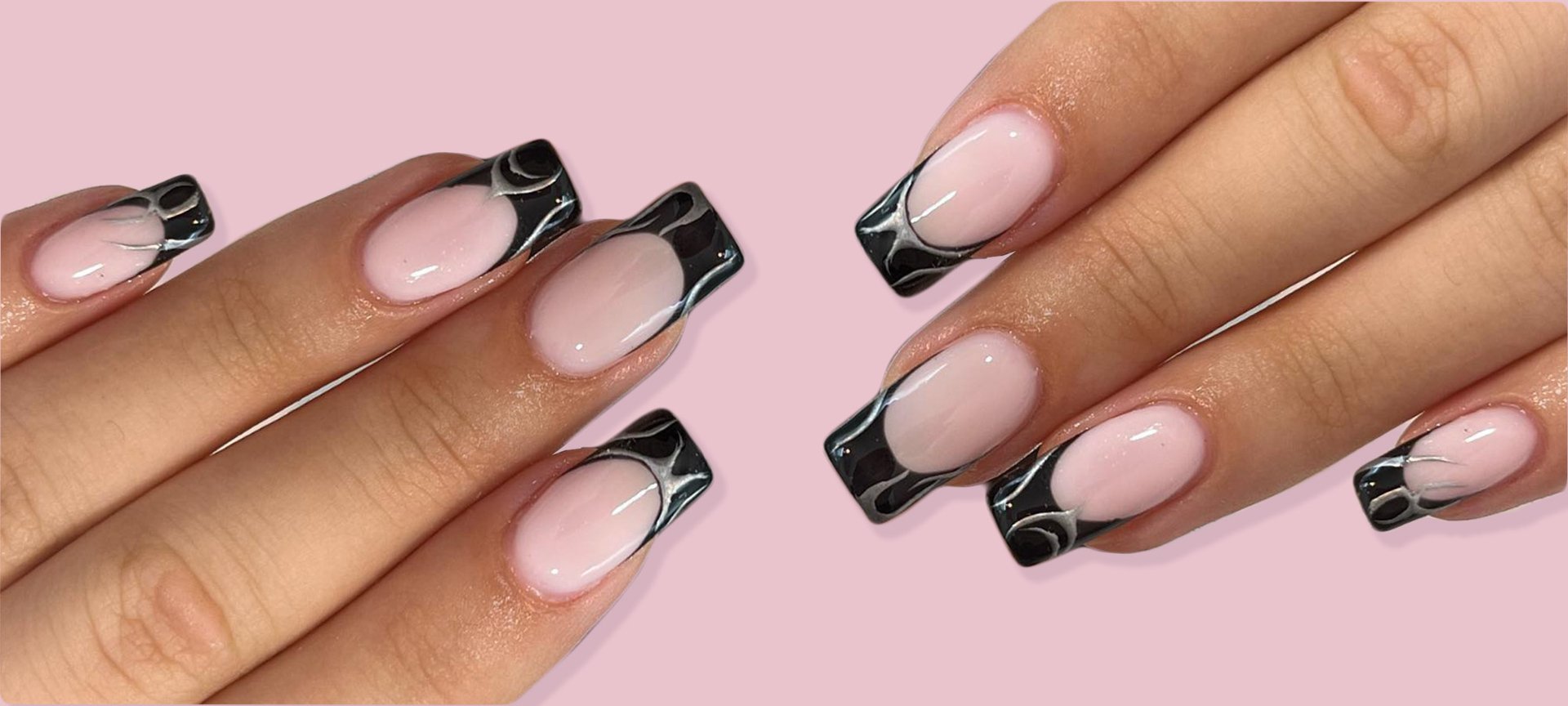 Black French Manicure