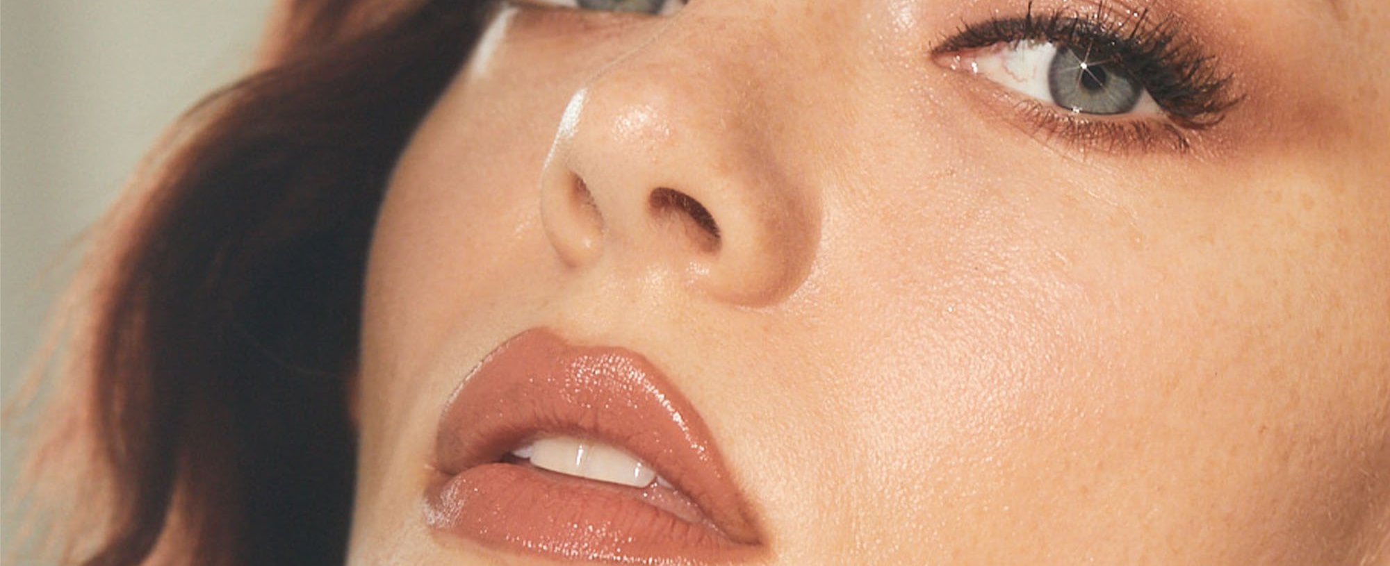 Close Up Of Woman With Full Lips