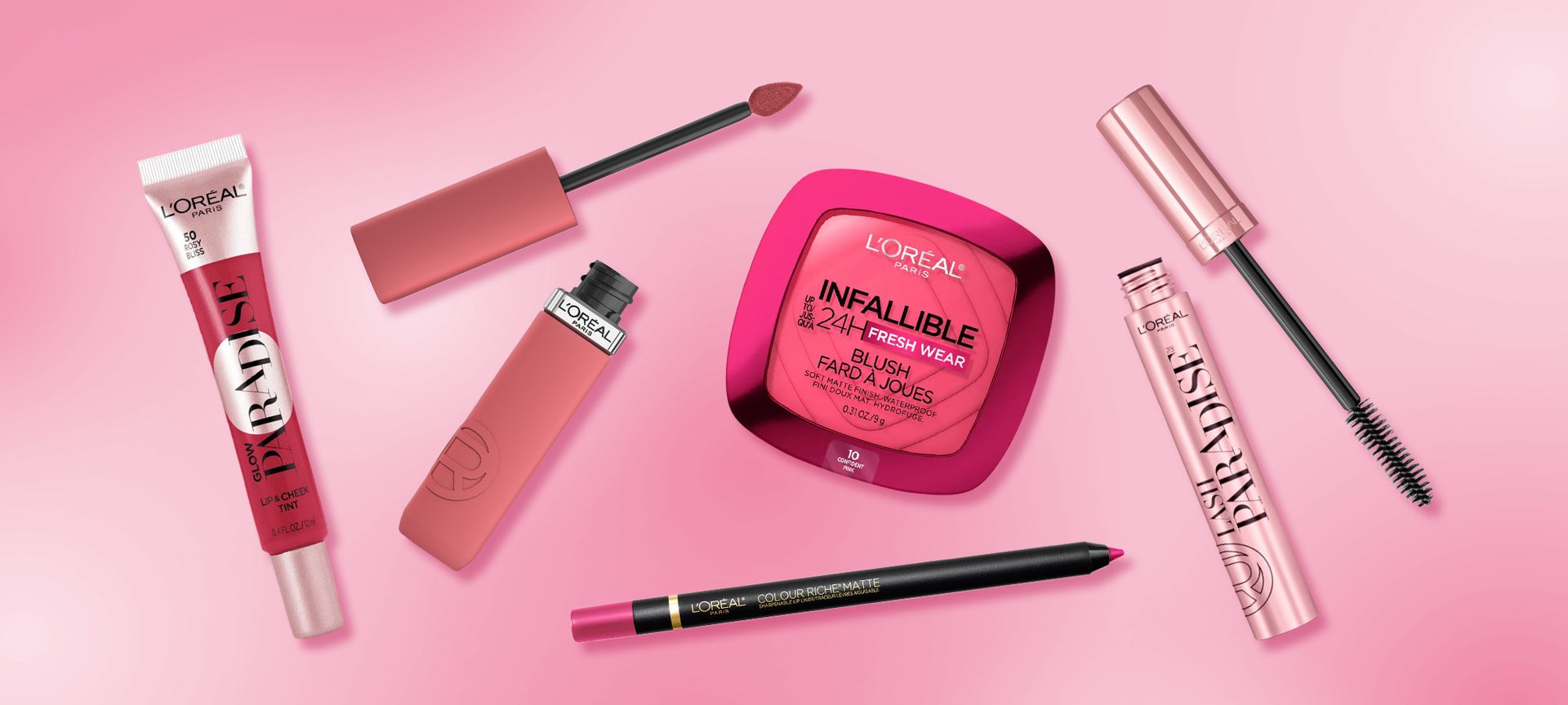 Loreal Paris Pink Makeup Products