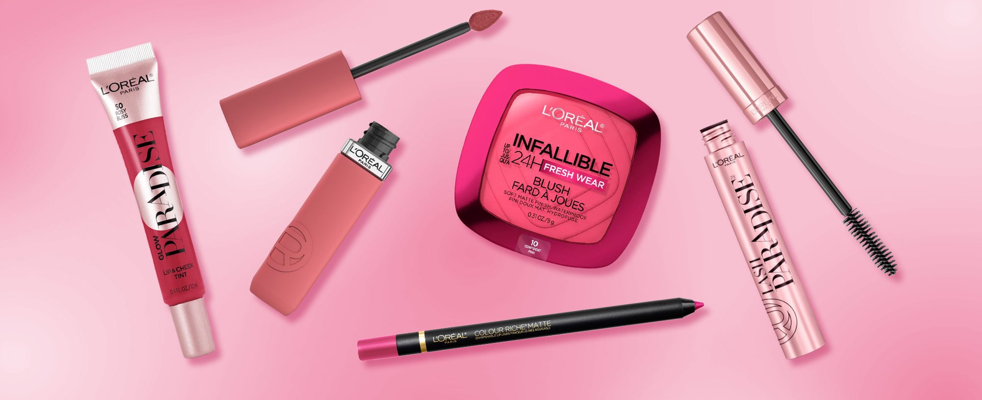 Loreal Paris Pink Makeup Products