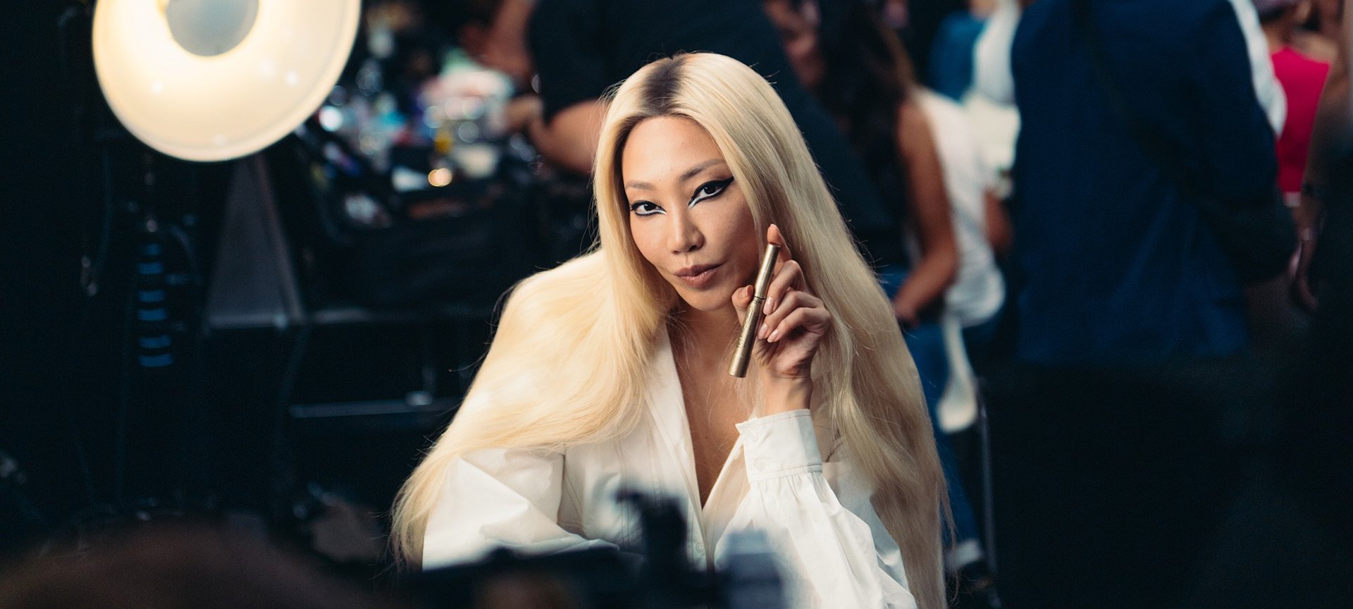 A Model Posing At Paris Fashion Week