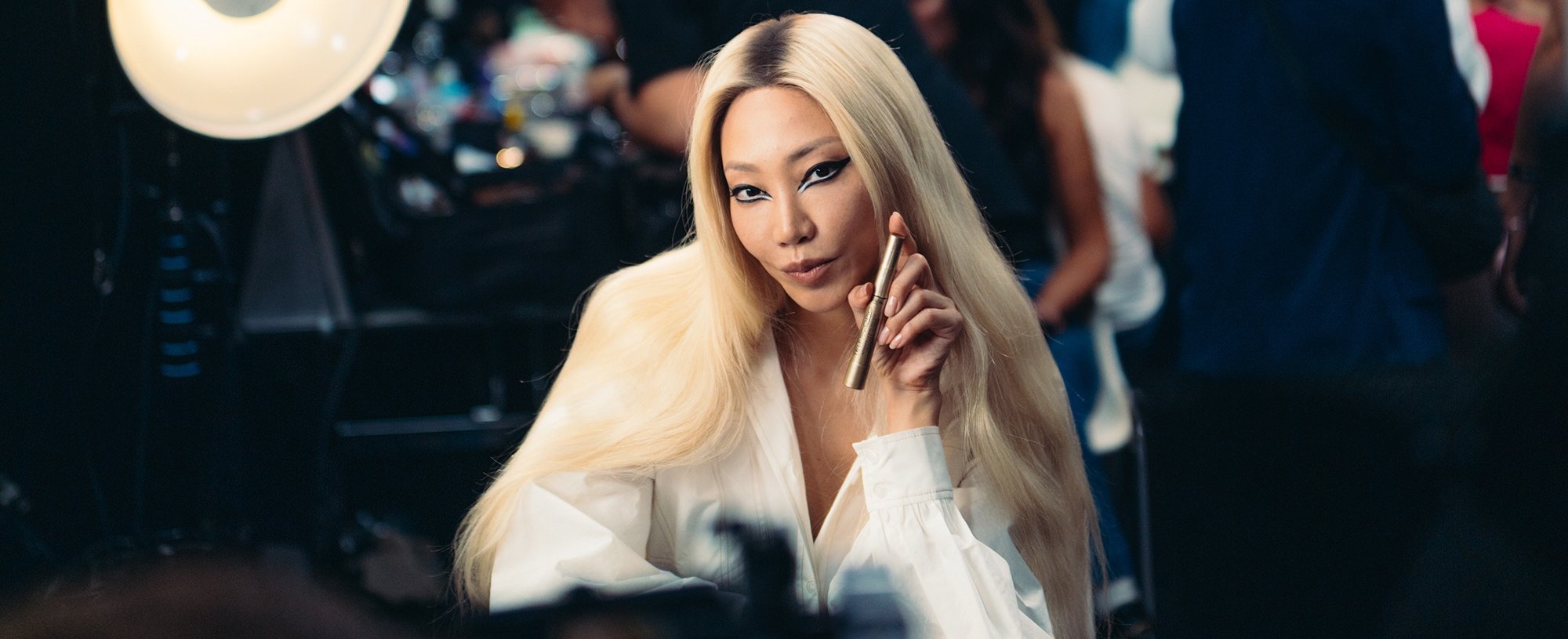 A Model Posing At Paris Fashion Week
