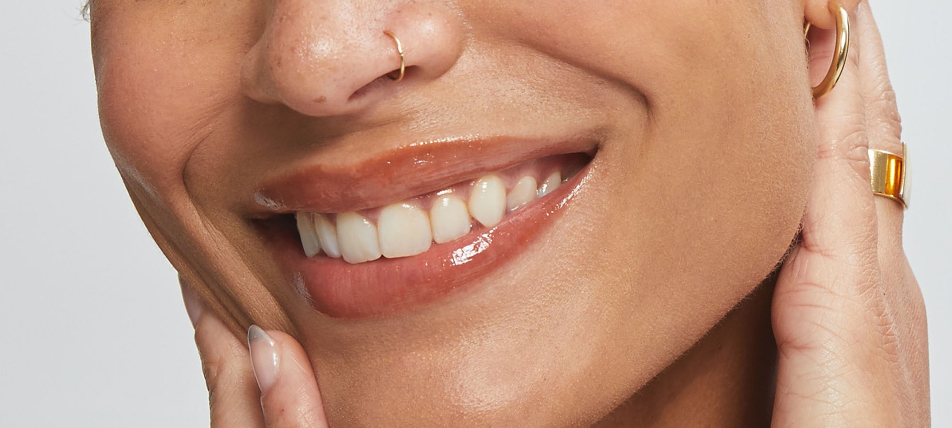 Close Up Of Glossy Lips