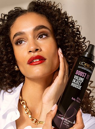 Woman with curly hair