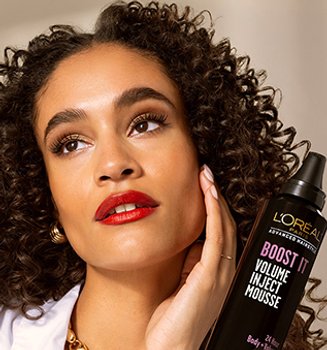 Woman with curly hair