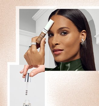 Woman holding cream highlighter stick