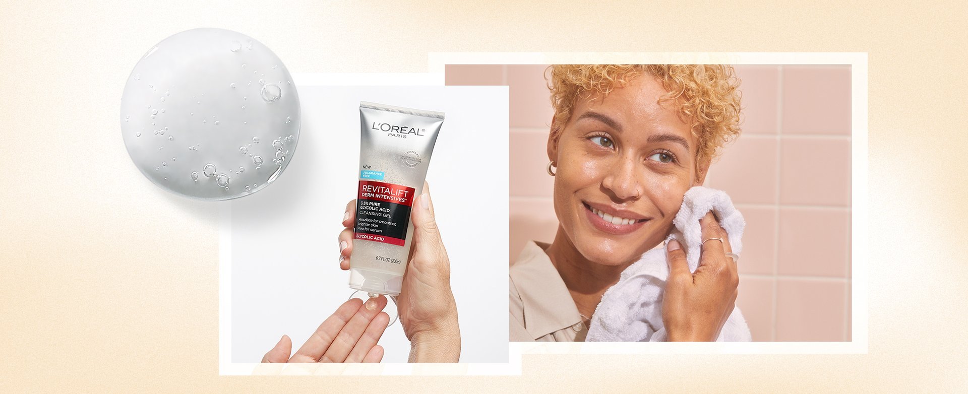 A lady washing their face with a facial cleanser