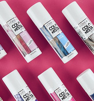 Differing colors of L’Oréal Paris Colorista Hair Makeup Temporary 1-Day Hair Color Spray