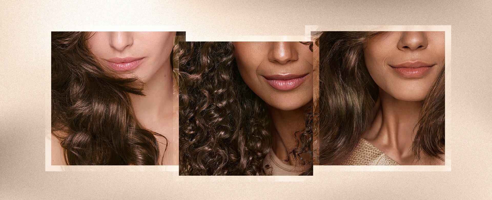 Women with light brown hair with blonde highlights styled in soft curls for dimension and glow