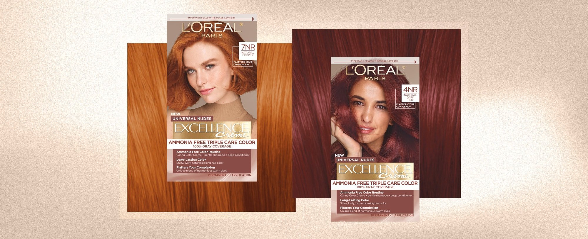 Close-up of hair being dyed red
