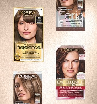 Product shots of hair dye from L'Oreal