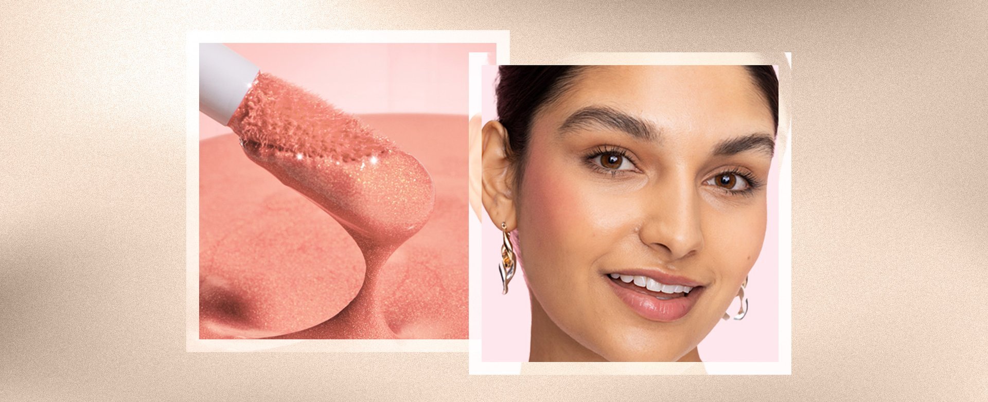 Woman wearing light pink blush