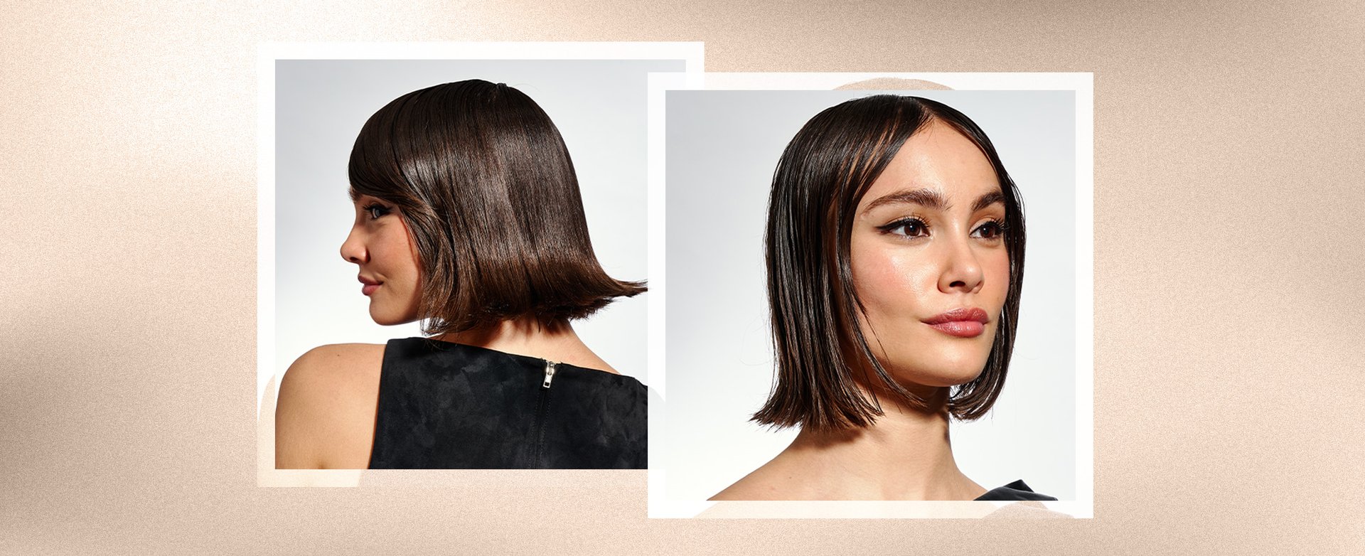 Woman with short bob haircut