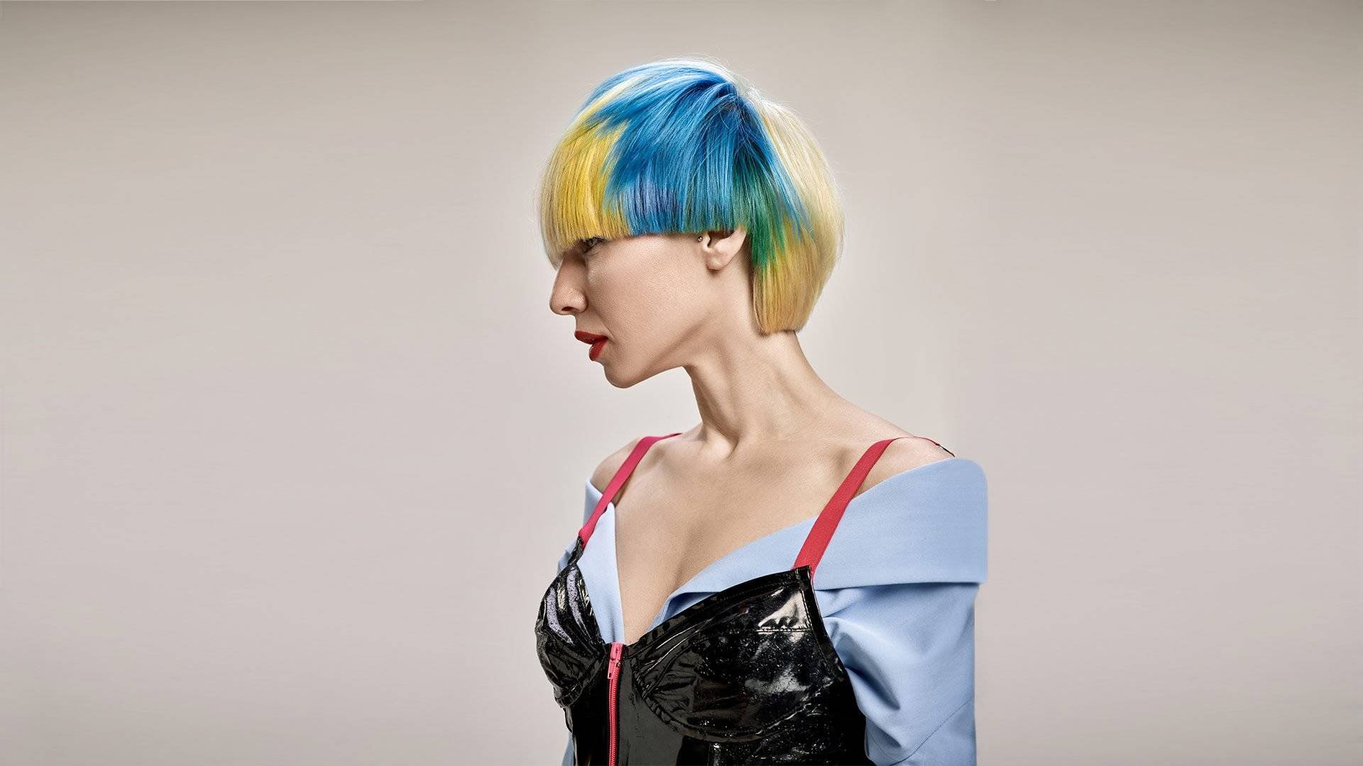5. Blue and Blonde Color Block Hair - wide 3