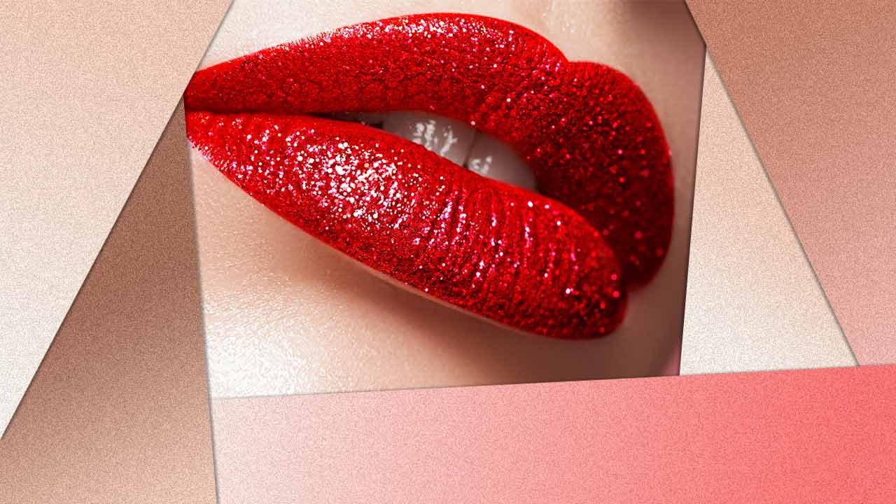 Red Shimmer Bling Glitter Lip Gloss Wand