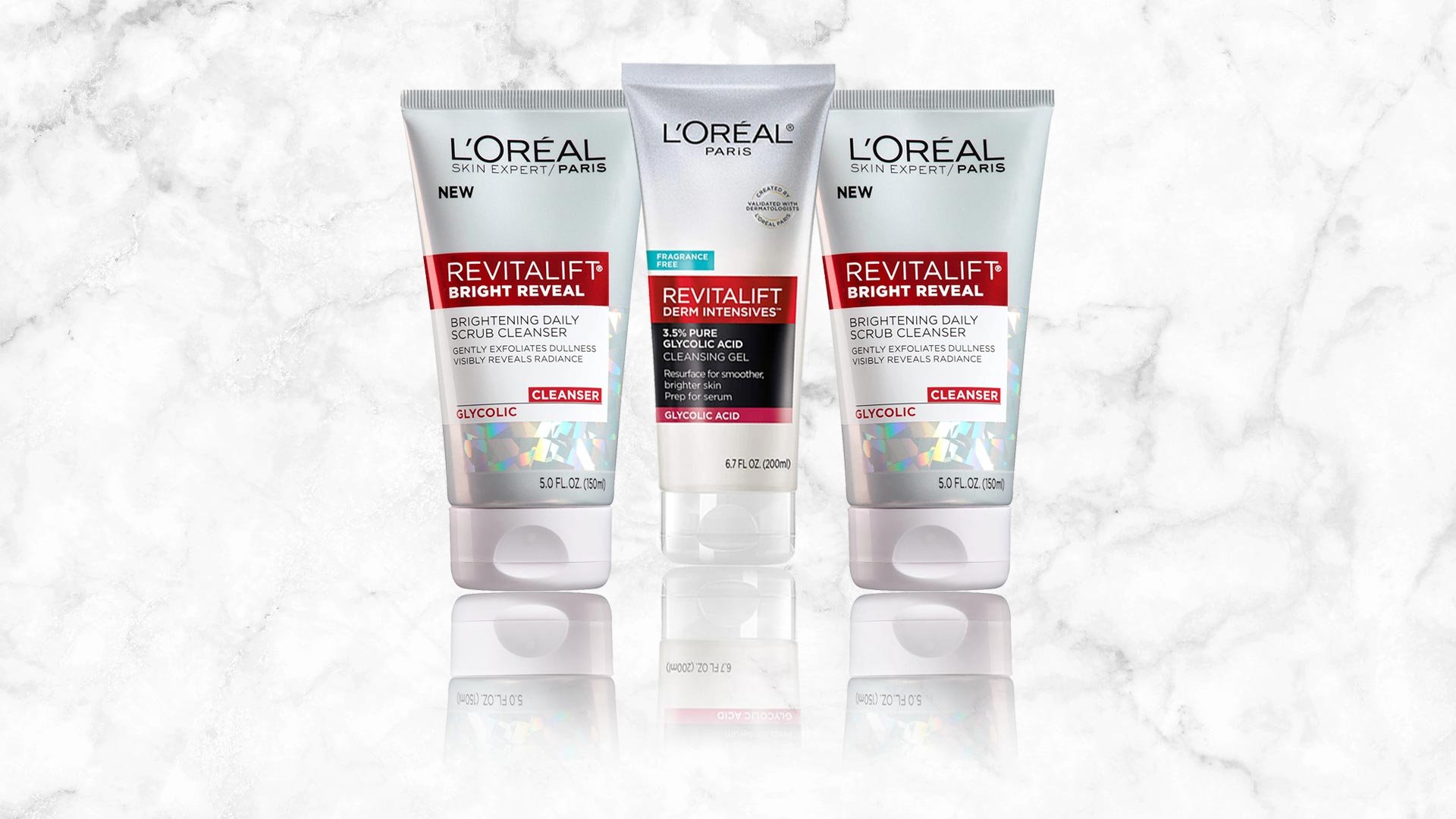 L'Oreal Paris Skincare Revitalift Bright Reveal Facial Cleanser with  Glycolic Acid, Anti-Aging Daily Face Cleanser to Exfoliate Dullness and  Brighten