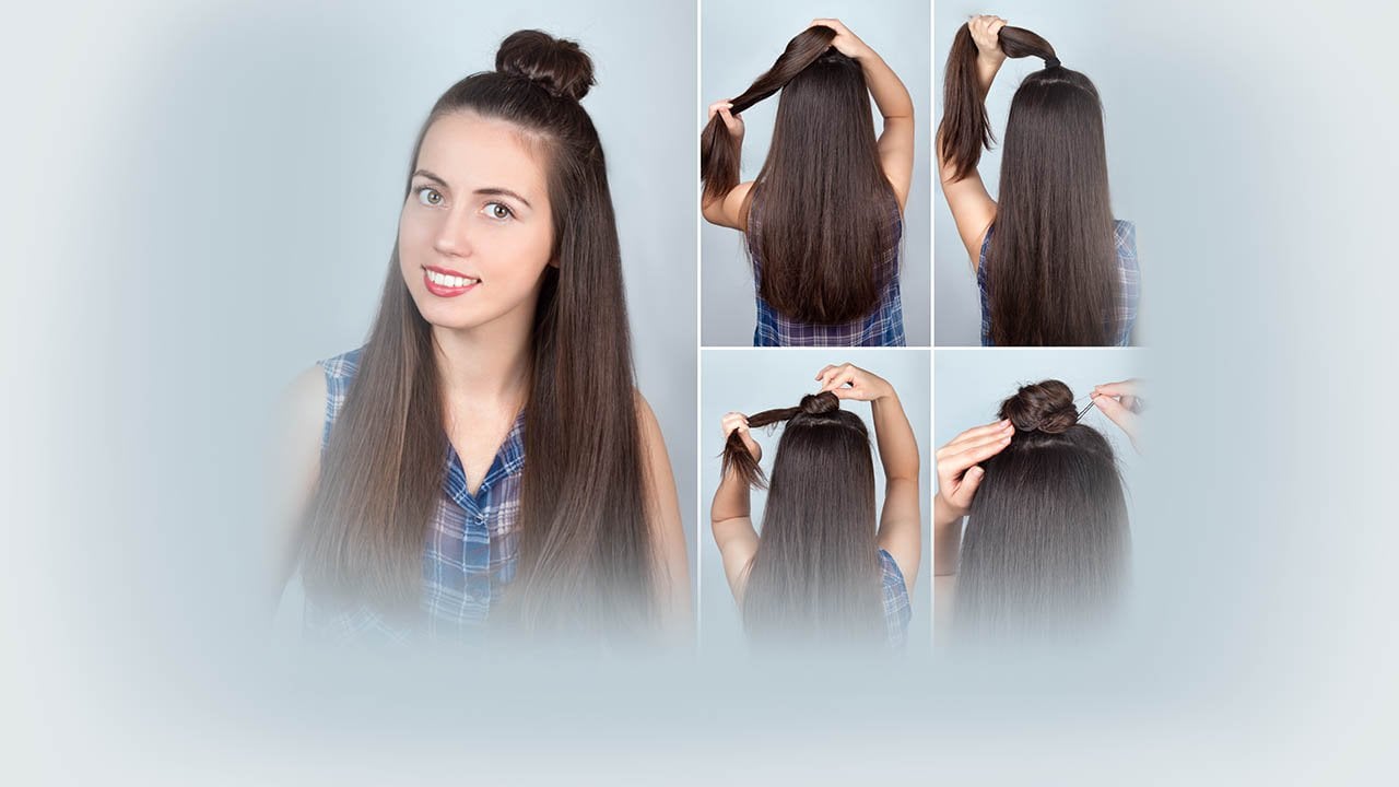 15 ways to wear your hair in a half-bun