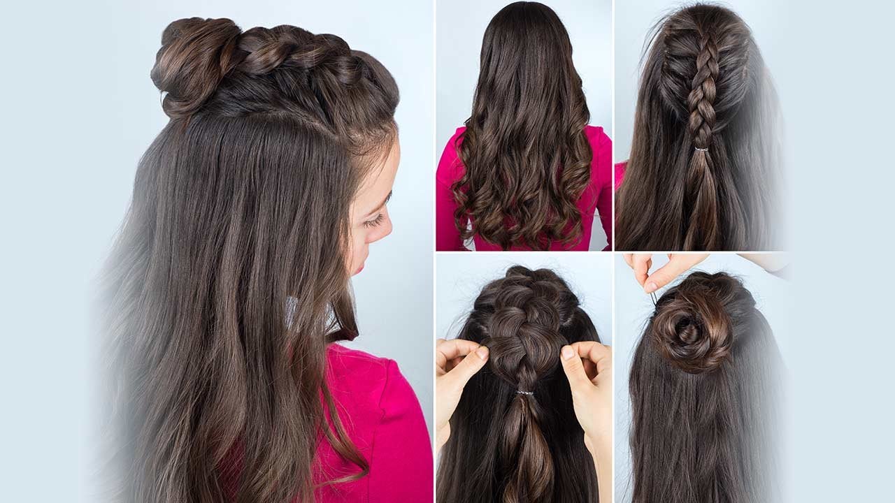 35 Best Half-Up Bun Hairstyles That Don't Look Messy | Bun hairstyles, Easy bun  hairstyles, Half bun hairstyles
