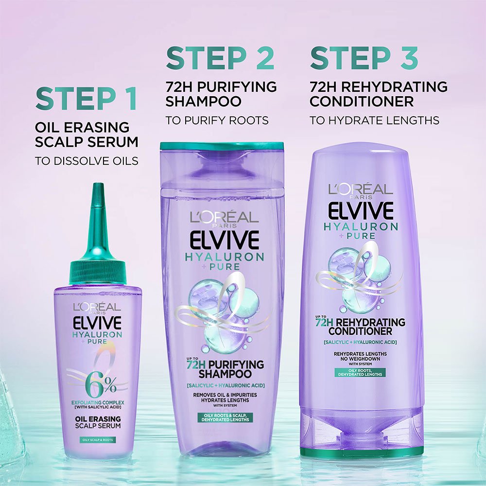 Shampoo Hyaluron Plus Pure 72H Purifying Shampoo for Oily Hair L