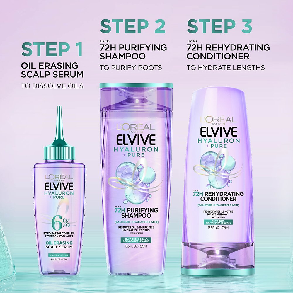 All Clear Hair Purifying And Cleansing System Reviews Elvive Hyaluron + Plump Purifying Shampoo - L'Oréal Paris