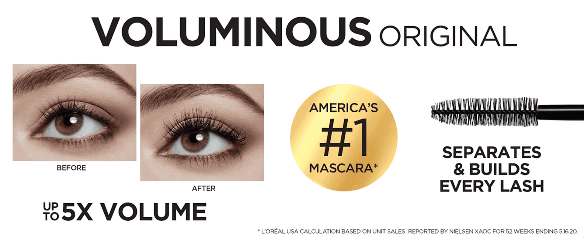 Voluminous Original Mascara Before and After