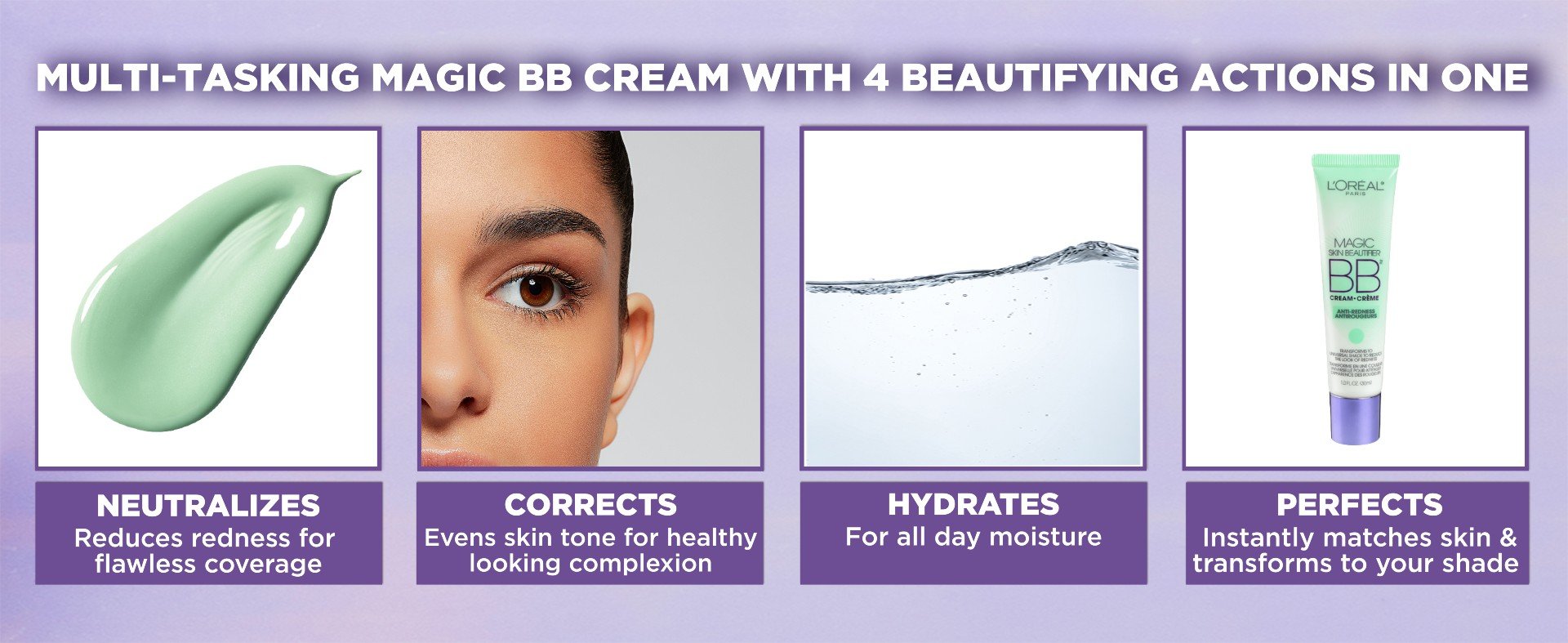  L'Oréal Paris Makeup Magic Skin Beautifier BB Cream Tinted  Moisturizer, Anti-Redness, 1 fl oz, 1 Count : Beauty & Personal Care
