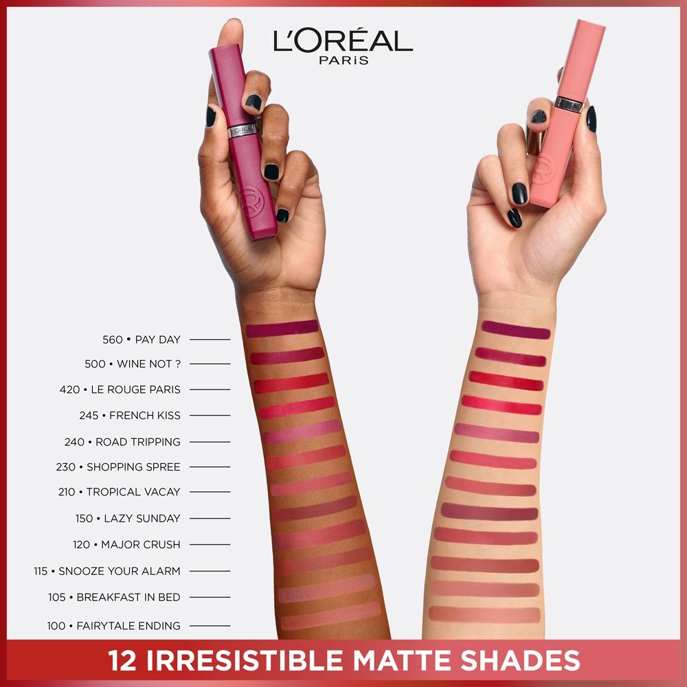 Rouge à Lèvres L'Oréal Paris Invincible Platine - Teinte Discontinuée - Finition Mat - Longue Tenue