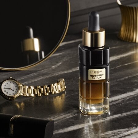 Staged L'Oreal Midnight Serum with Fine Watch